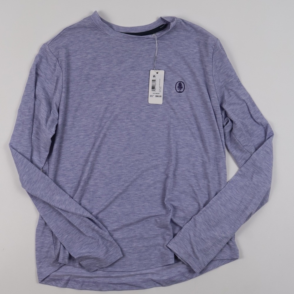 Johnnie-O Course Long Sleeve Top Lavender Heather Medium Lyocell NWT MSRP 98